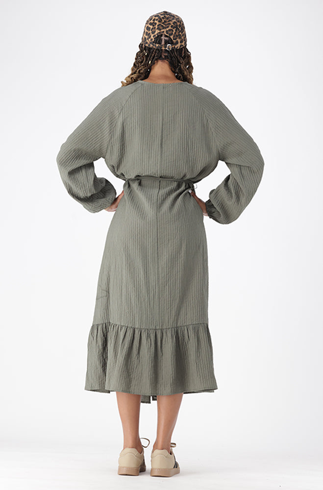 LOLA TEXTURED TIERED DRESS
