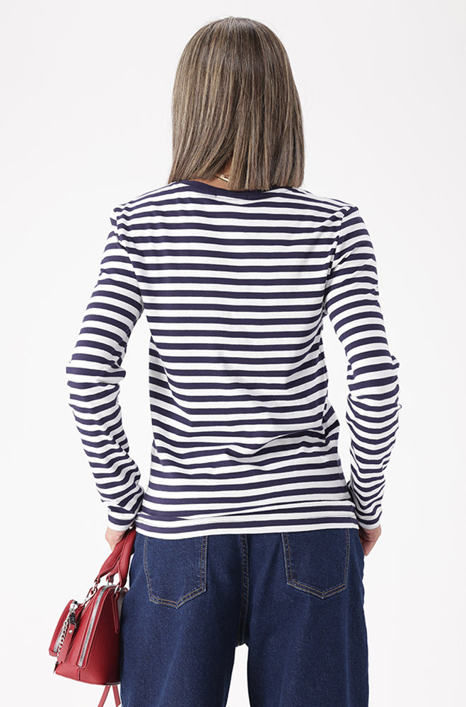 CLEO STRIPE CREW NECK TEE