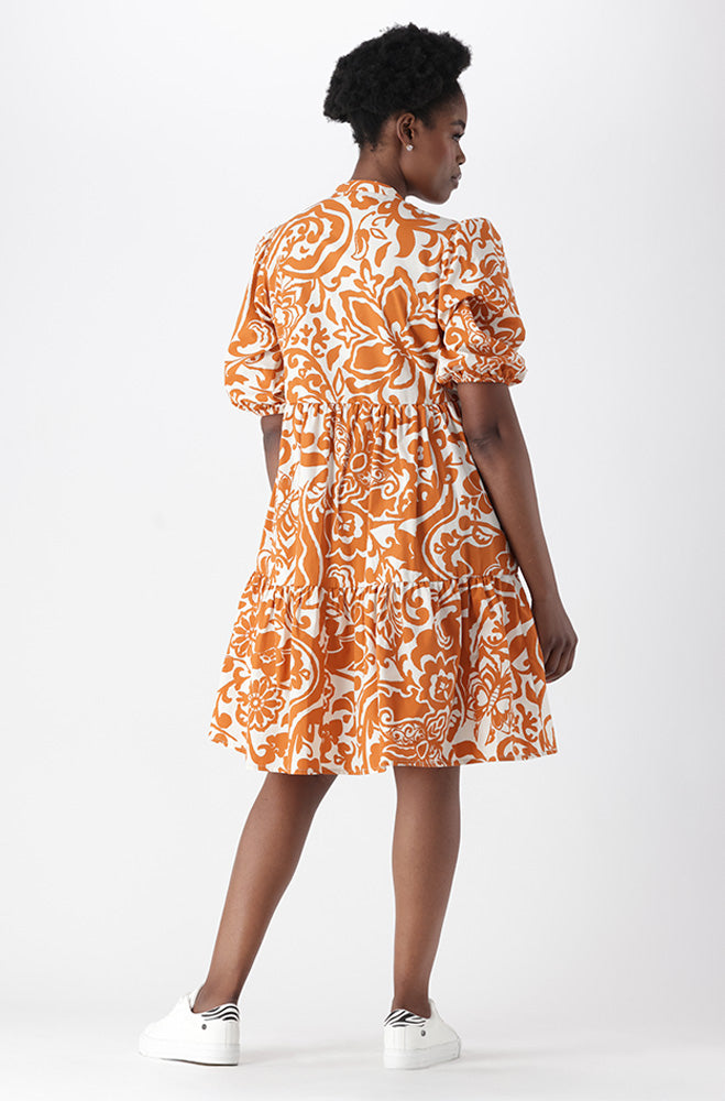 KIARA GEO BUTTON DOWN DRESS