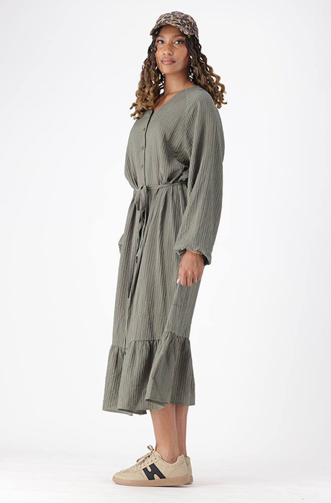 LOLA TEXTURED TIERED DRESS