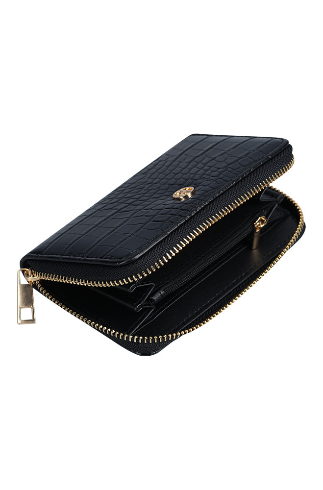 SABRINA CROC ZIP AROUND PURSE