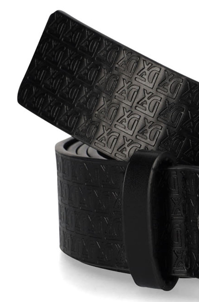 DFX UNRVLD EMBOSSED LOGO BELT - BLACK