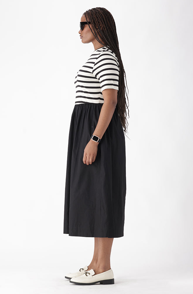 MASON STRIPE COMBO DRESS