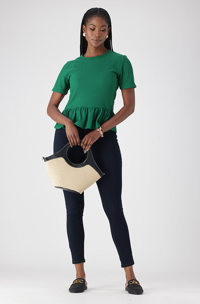 AVARIA TEXTURED BABY DOLL TOP