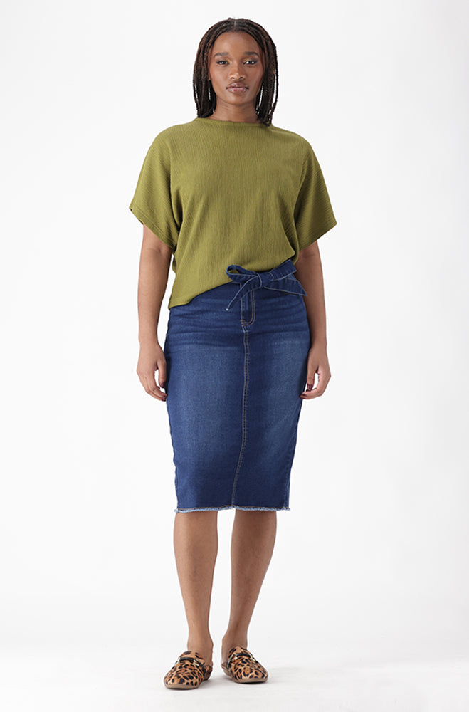 EMILIE DENIM PAPER BAG SKIRT