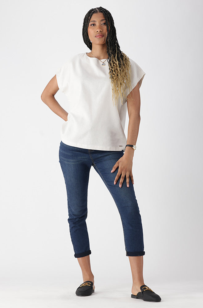 Ladies | Lydia Linen Blend Boxy Top T-shirts