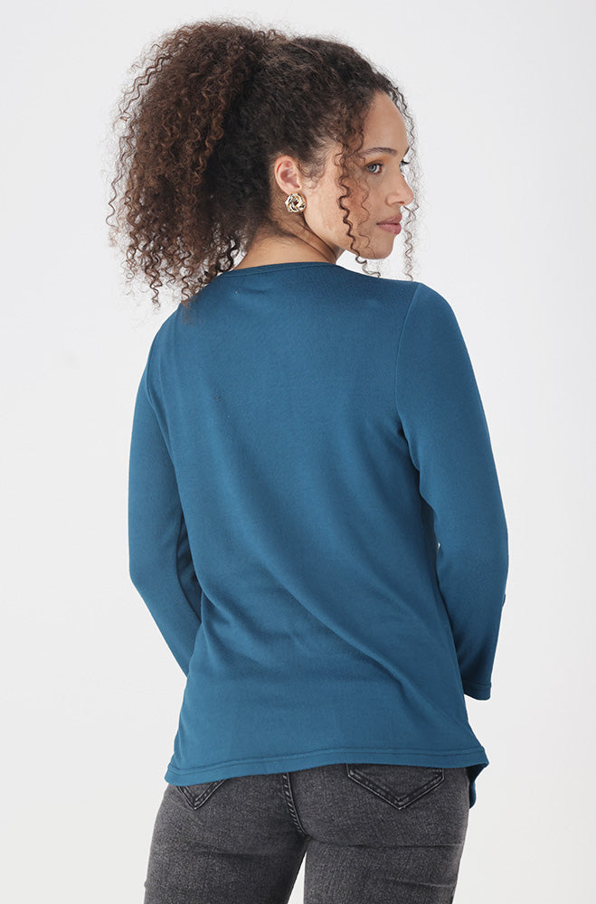 Ladies | Sarah Keyhole Top _ 158583 Teal Clothing Tops