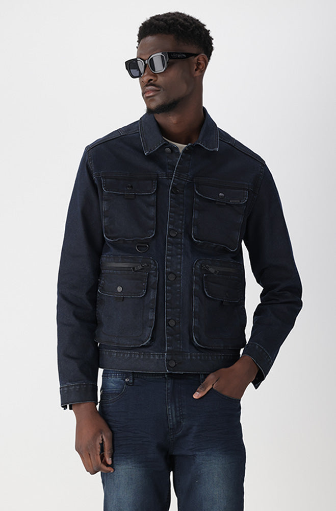 Dunns Clothing Carlton Denim Jacket 164238 Dark Wash R699