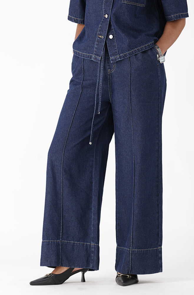 MARGAN DENIM PULL ON WIDE LEG