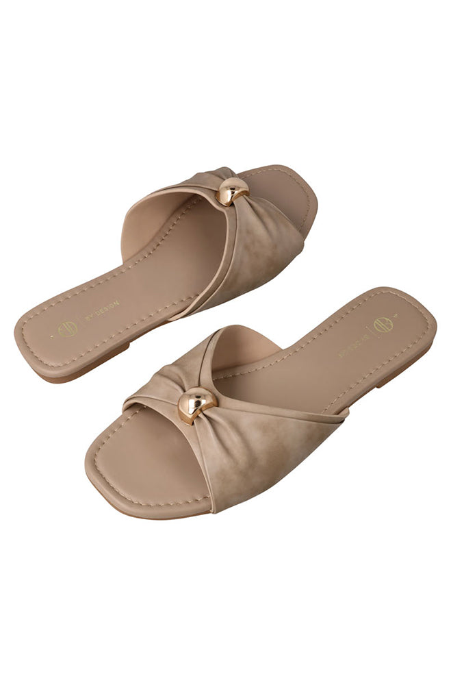 Jess Push in sandal with gold trim