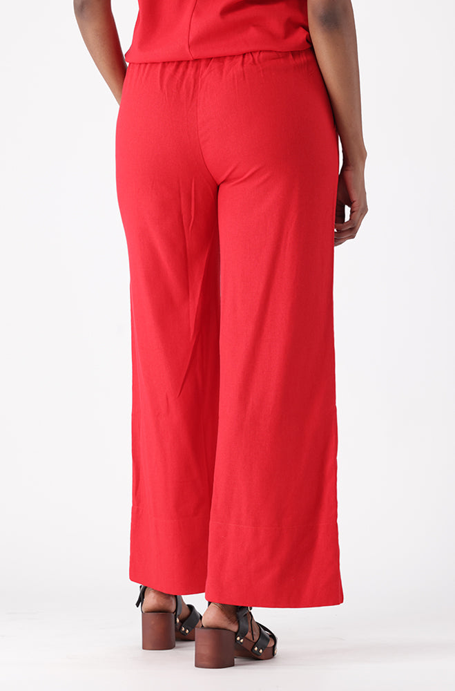IVA LINEN BLEND WIDE LEG PANTS