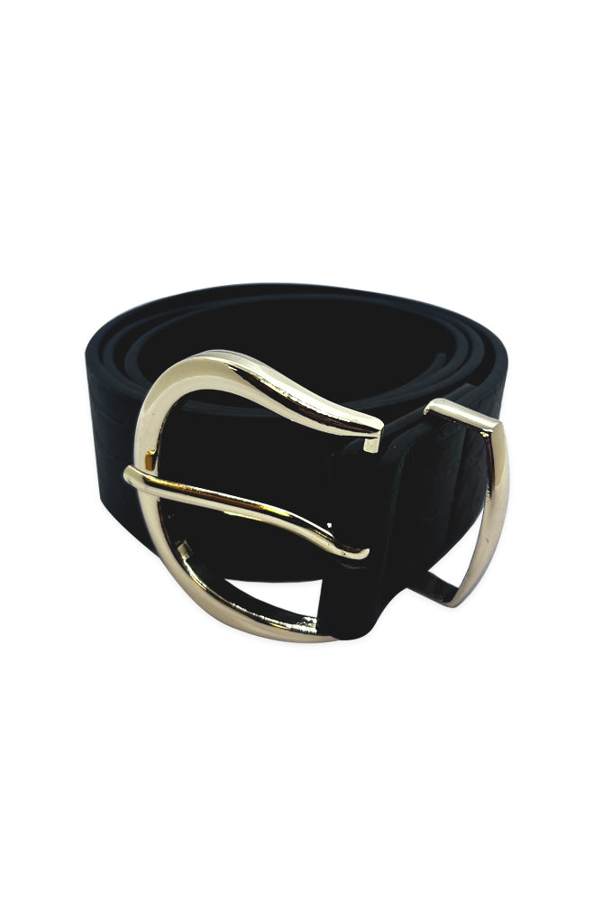 Accessories | Rosaria Croc Circle Belt _ 161273 Black Belts