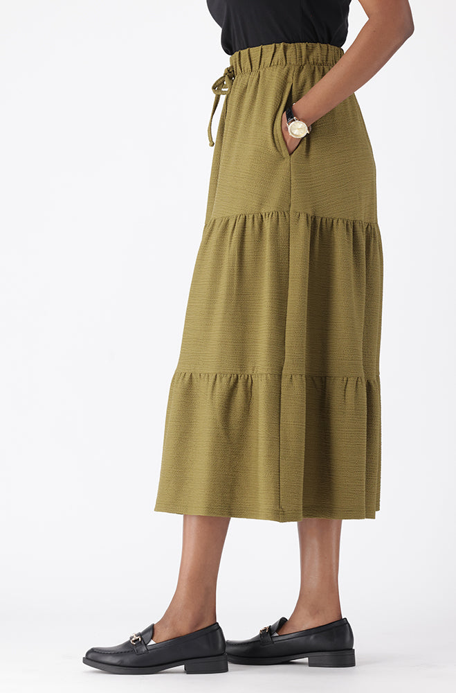 ZANTHE TEXTURED TIERED SKIRT