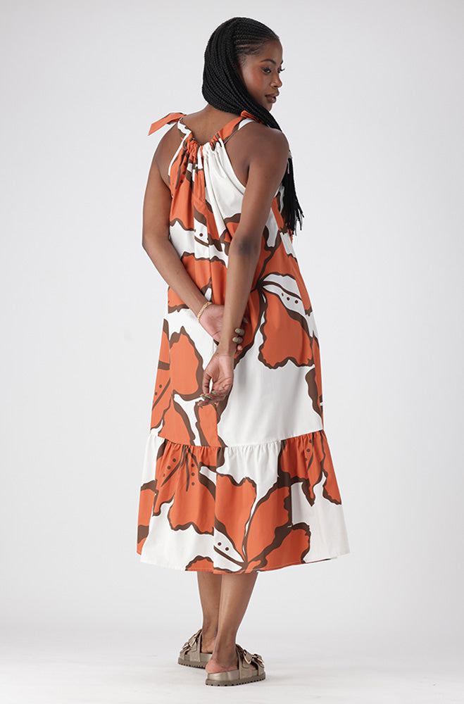 RUBY SHOULDER TIE MAXI DRESS