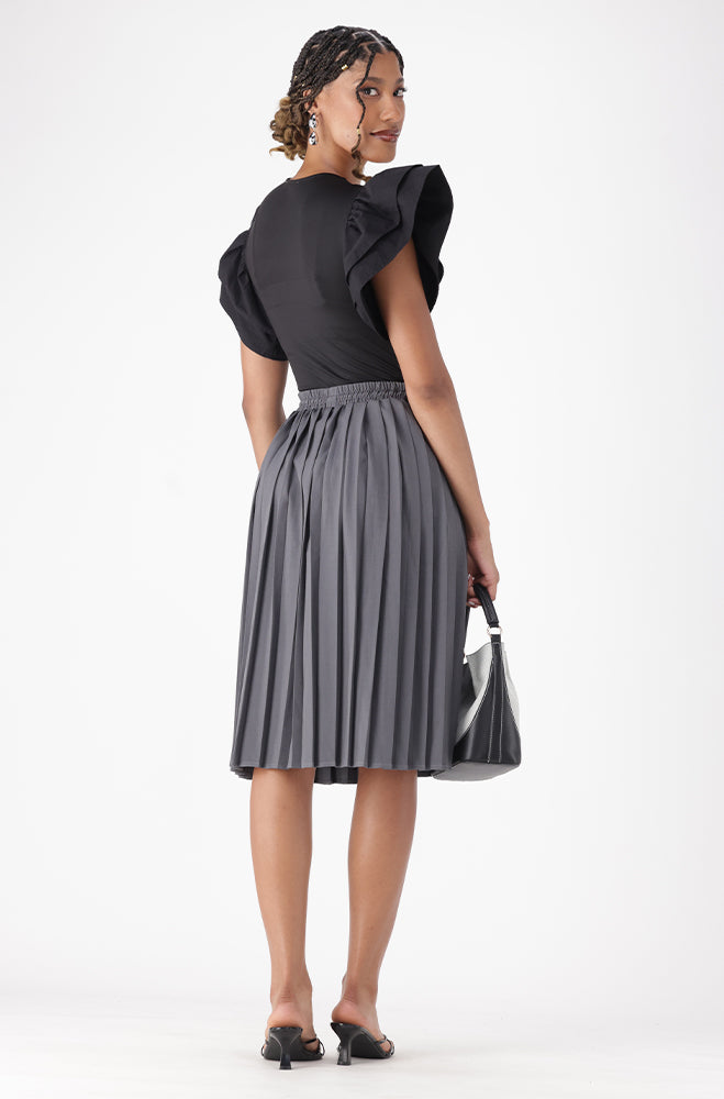 EMILIA PLEATED MIDI SKIRT