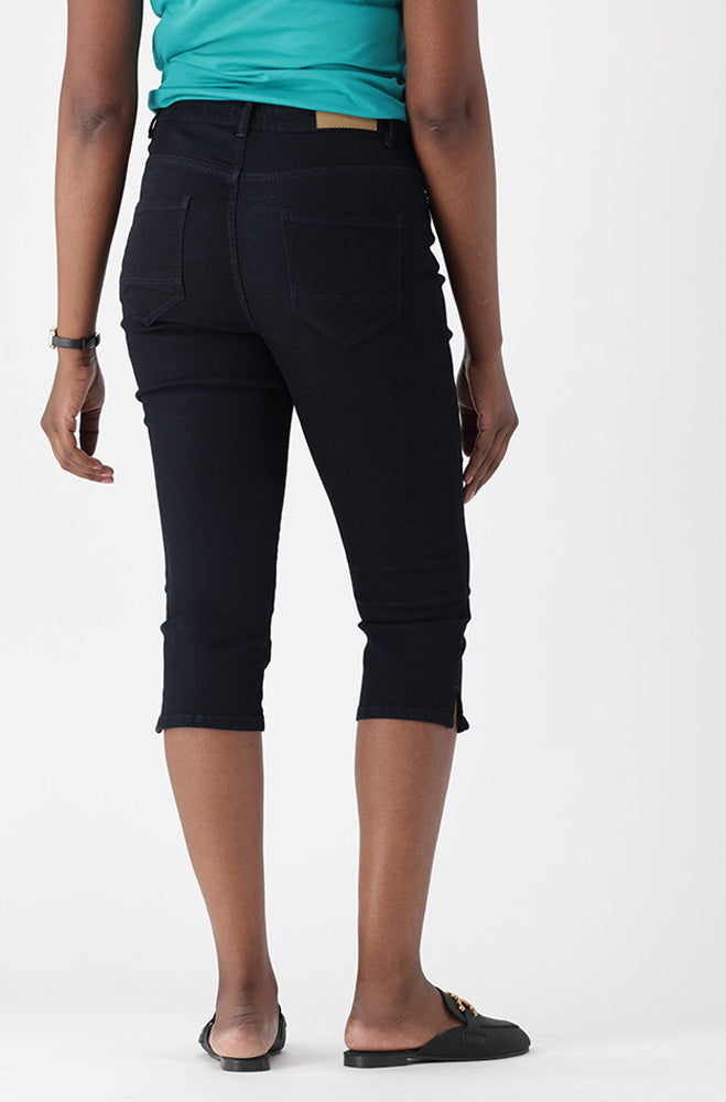 BRIELLE DENIM PINTUCK PEDAL PUSHER