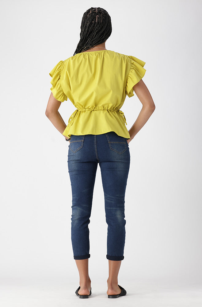 Ladies | Mia Flutter Sleeve Top Blouses