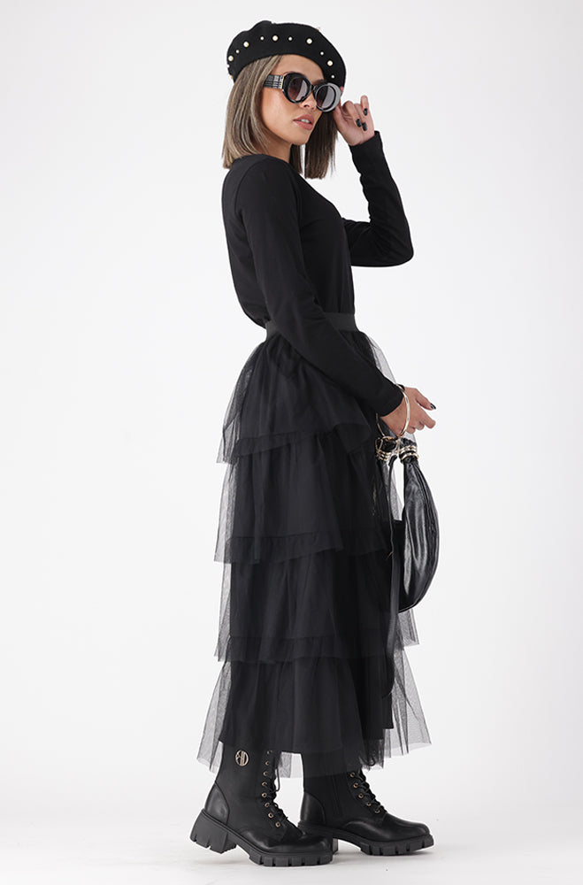 MAYA TIERED TULLE SKIRT