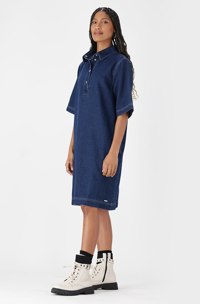 Ladies | Alaia Denim Shirt Dress _ 162944 Dark Wash Dresses