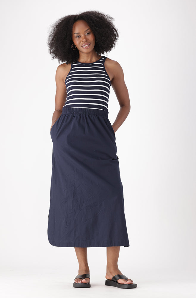 SELESTIA SLEEVELESS RIB COMBO DRESS