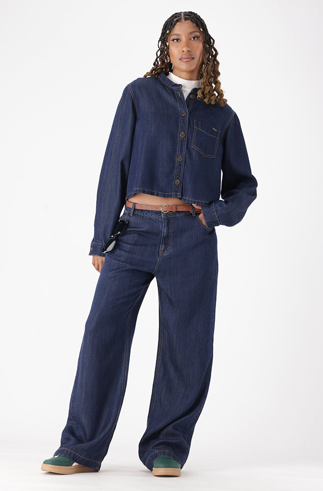 INAYA DENIM BUTTON DOWN SHIRT