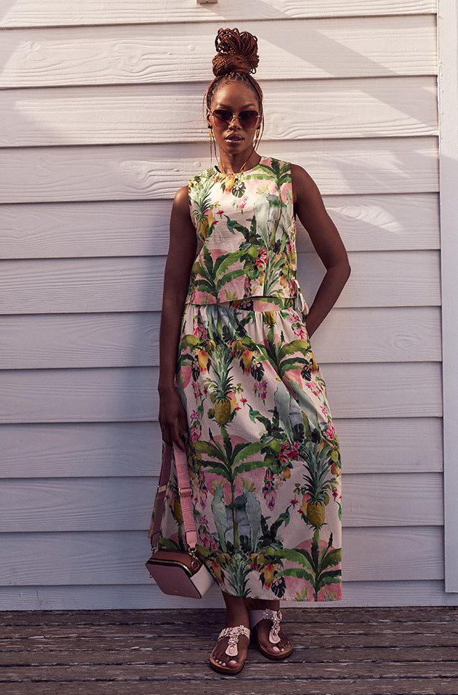 SELAH PRINTED SLEEVELESS TOP