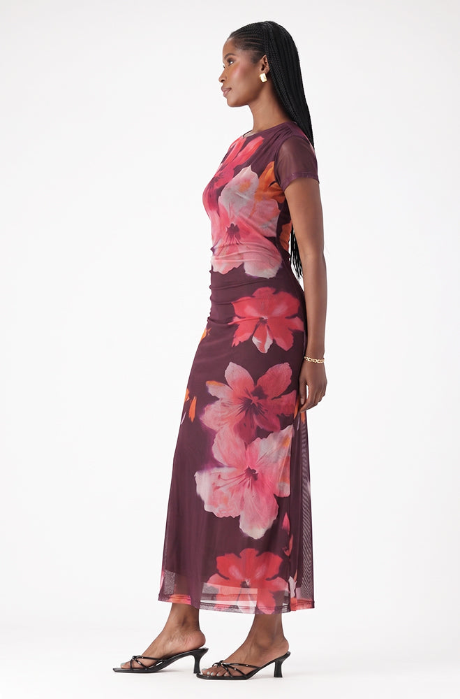 ANGELINA PRINTED MESH DRESS
