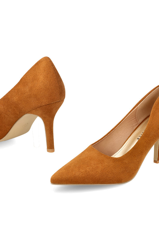 Dunns Clothing Suede Stiletto Heel- Camel R239