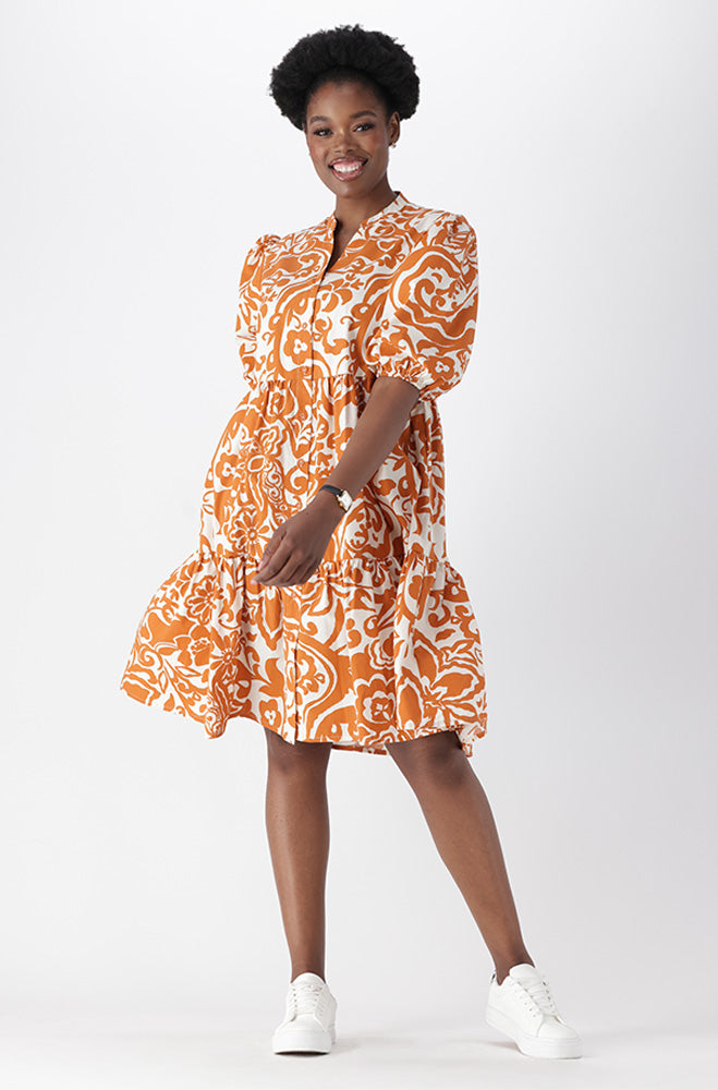 KIARA GEO BUTTON DOWN DRESS