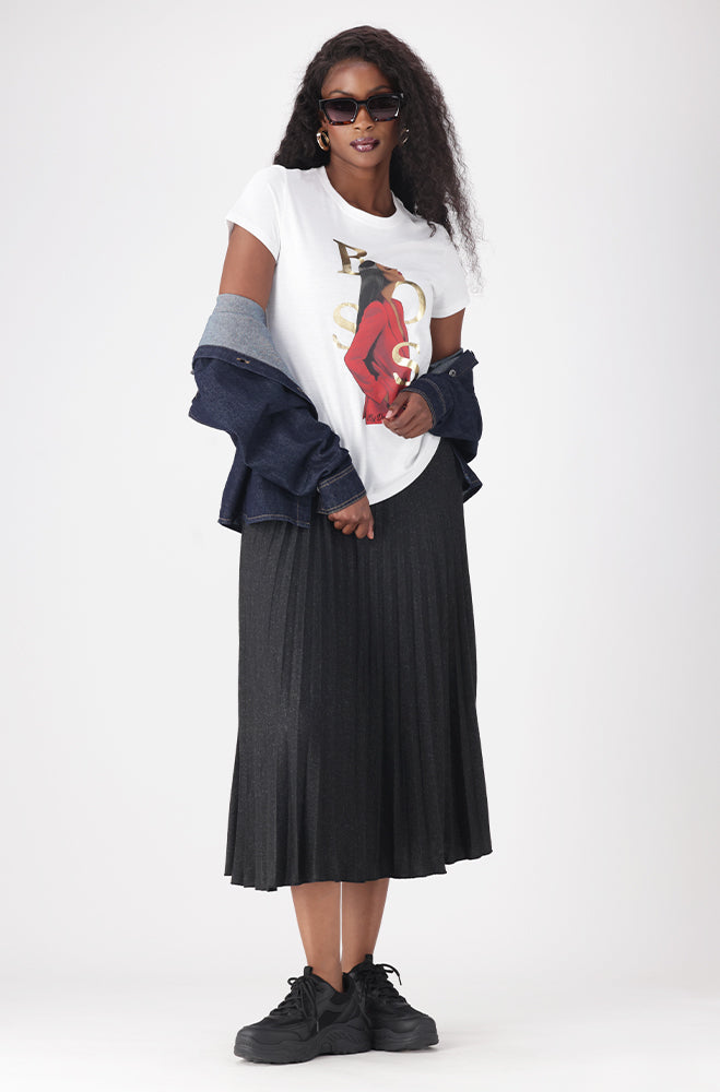 SARAH KNIT PLEAT SKIRT