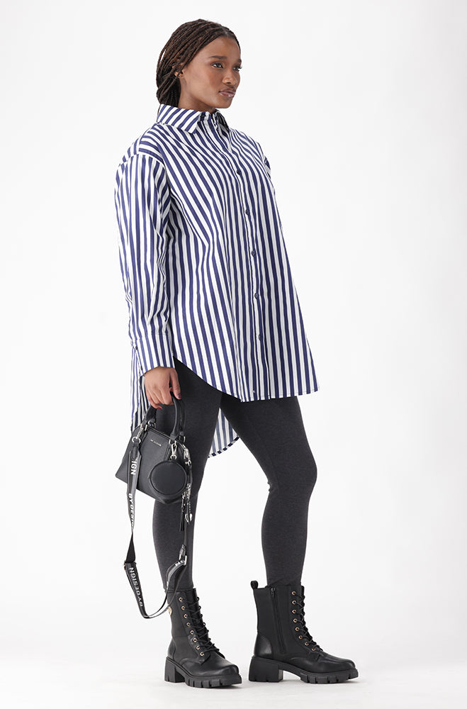 MIA STRIPE BOYFRIEND SHIRT