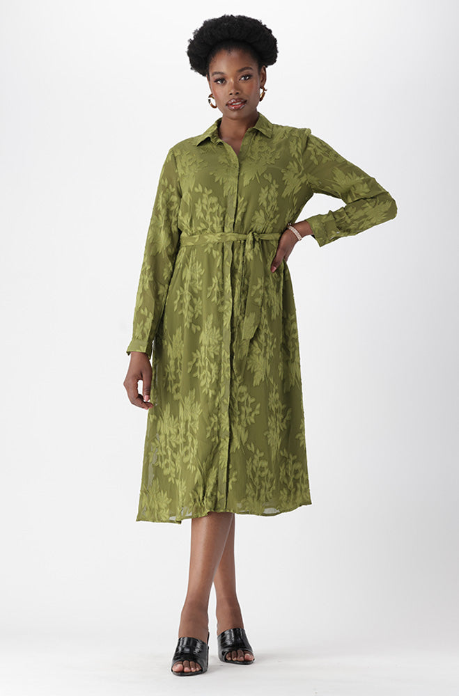 SOLENE TEXTURED SHIRT DRESS