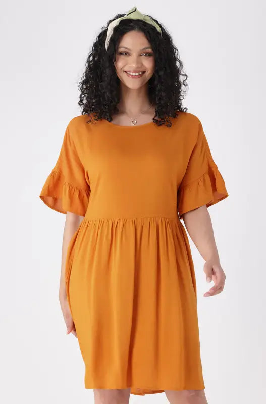 Dunns Clothing Carla Dress 144245 Orange R179