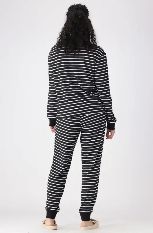 Dunns Clothing | Underwear | Febe Striped Sleep Set _ 146400 Black