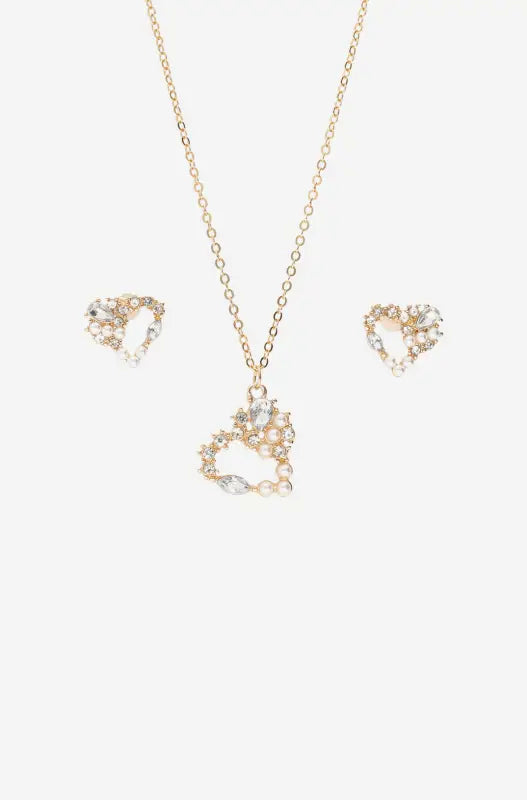 Dunns Clothing | Accessories Hayley Heart Pendant Necklace Set _ 147913 Gold