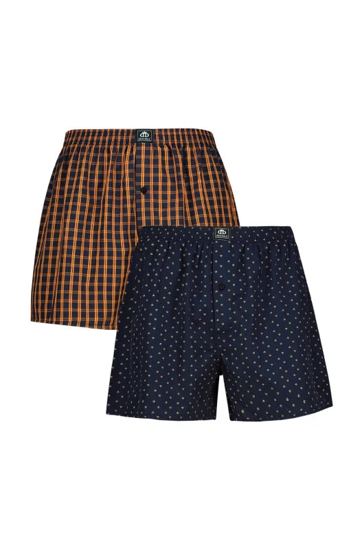 Dunns Clothing | Underwear Kellan Woven Boxers - 2 Pack _ 146433 Navy