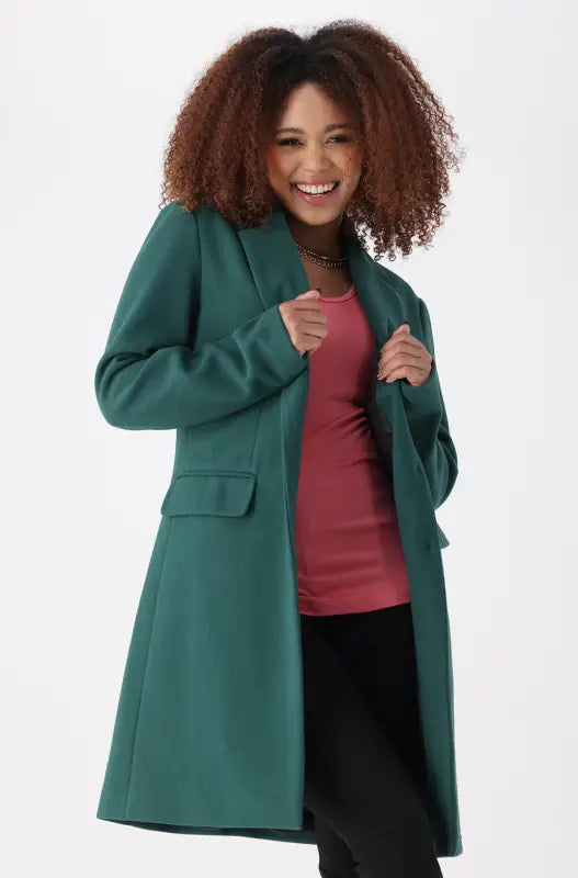 Ladies emerald 2025 green coat