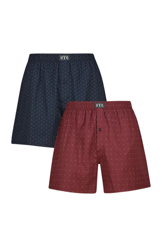Dunns Clothing | Underwear | Malik Woven Boxers - 2 Pack _ 146413 Navy