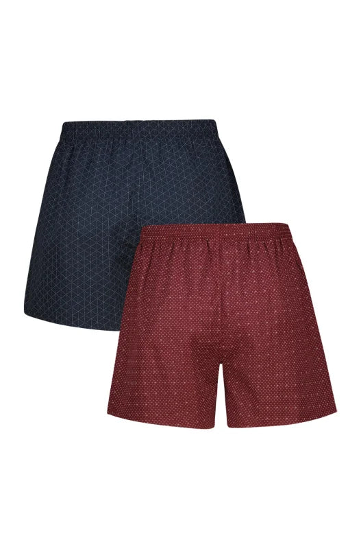 Dunns Clothing | Underwear | Malik Woven Boxers - 2 Pack _ 146413 Navy