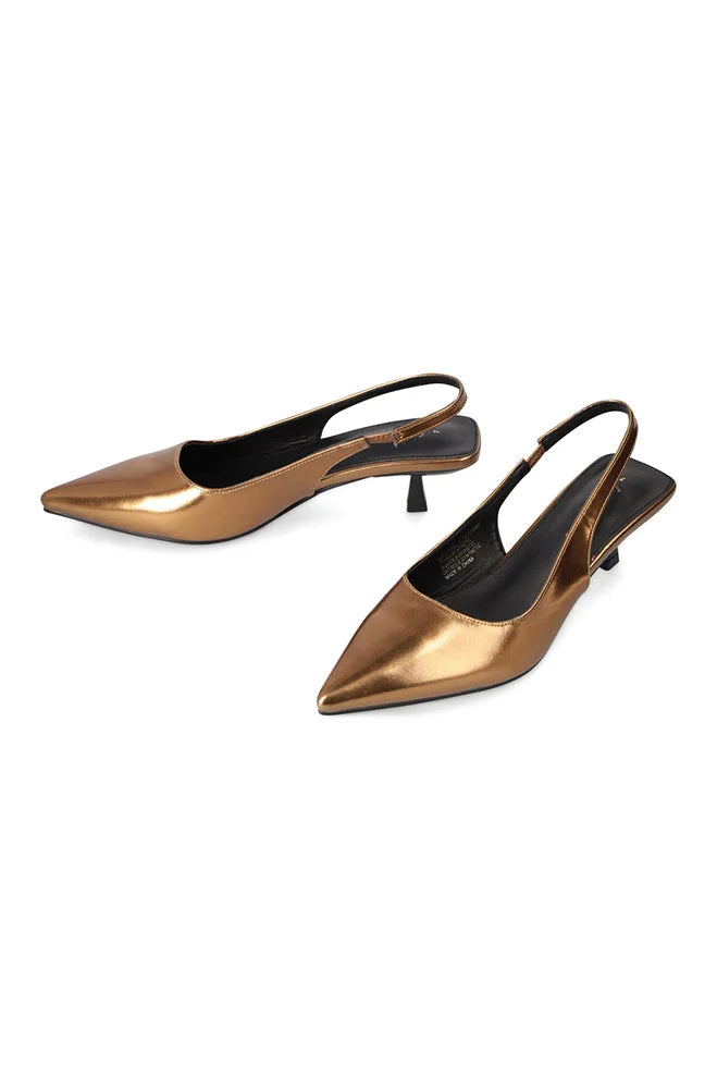 Bronze kitten heel shoes outlet