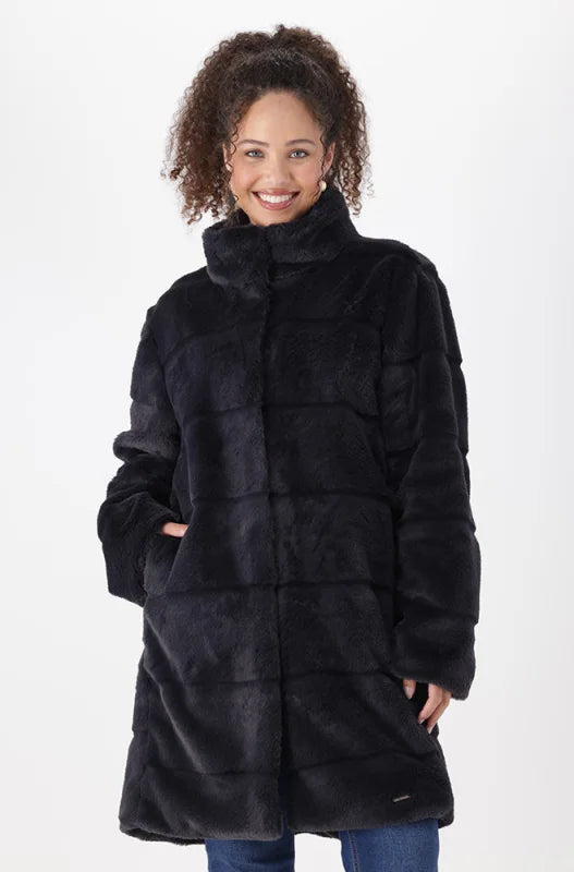 Dunns Clothing | Ladies | Olivia Fur Coat _ 144858 Navy