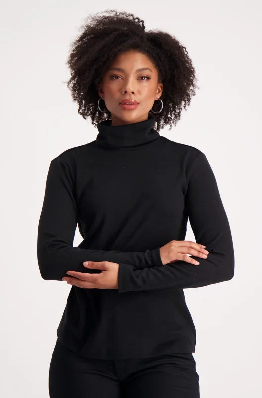Black polo neck tops online