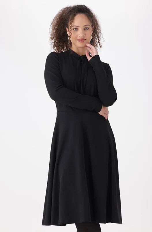Dunns Clothing | Ladies | Stefani Belted Fit And Flare Dress _ 148083 Black