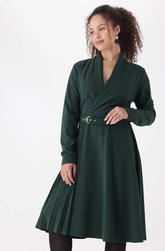 Dunns Clothing Violet Belted Plrated 148688 Green R399