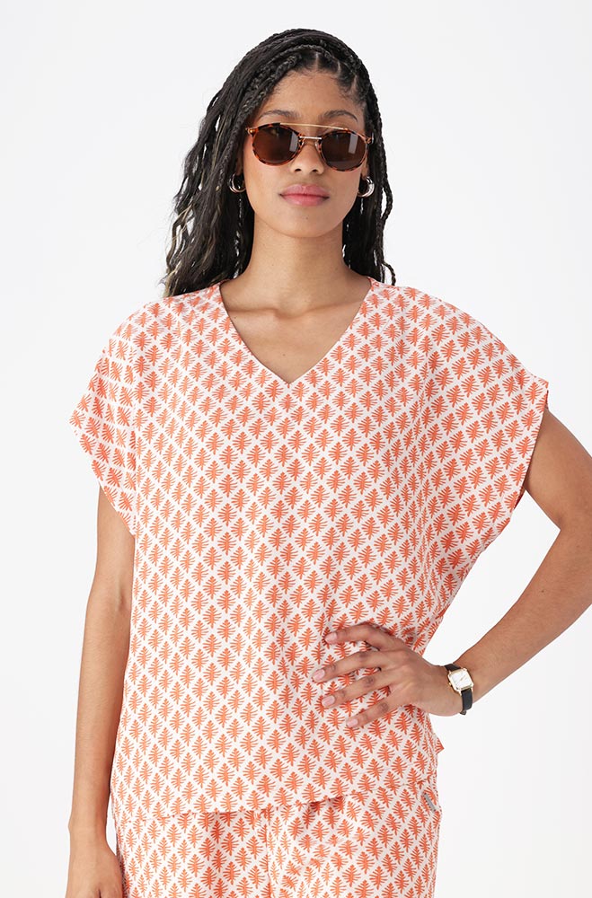 Ladies | Maria V- Neck Printed Top _ 161998 Multi Blouses