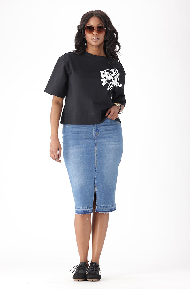 CARINA BOXY FLOWER PRINT TEE