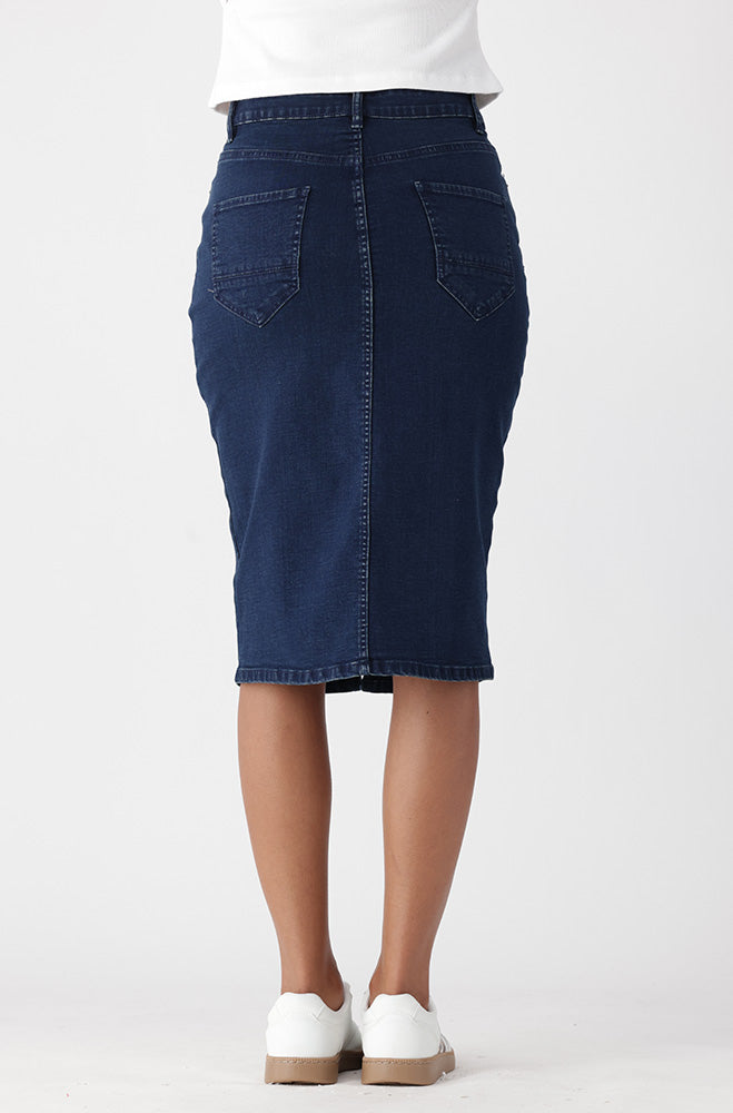 Ladies | Demi Front Slit Denim Skirt Skirts