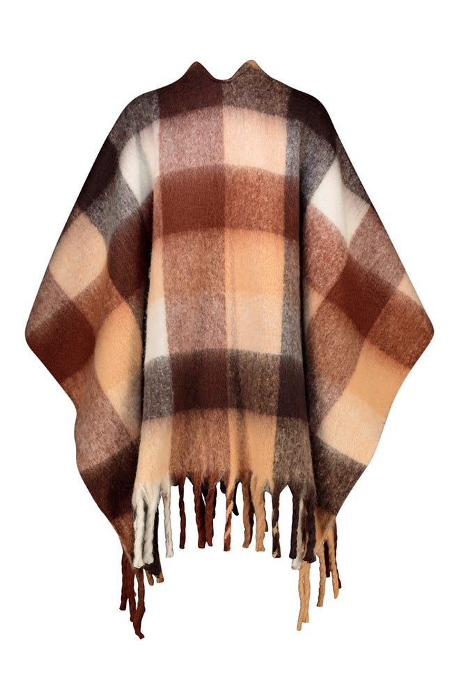 GISELLA CHECK BLANKET PONCHO