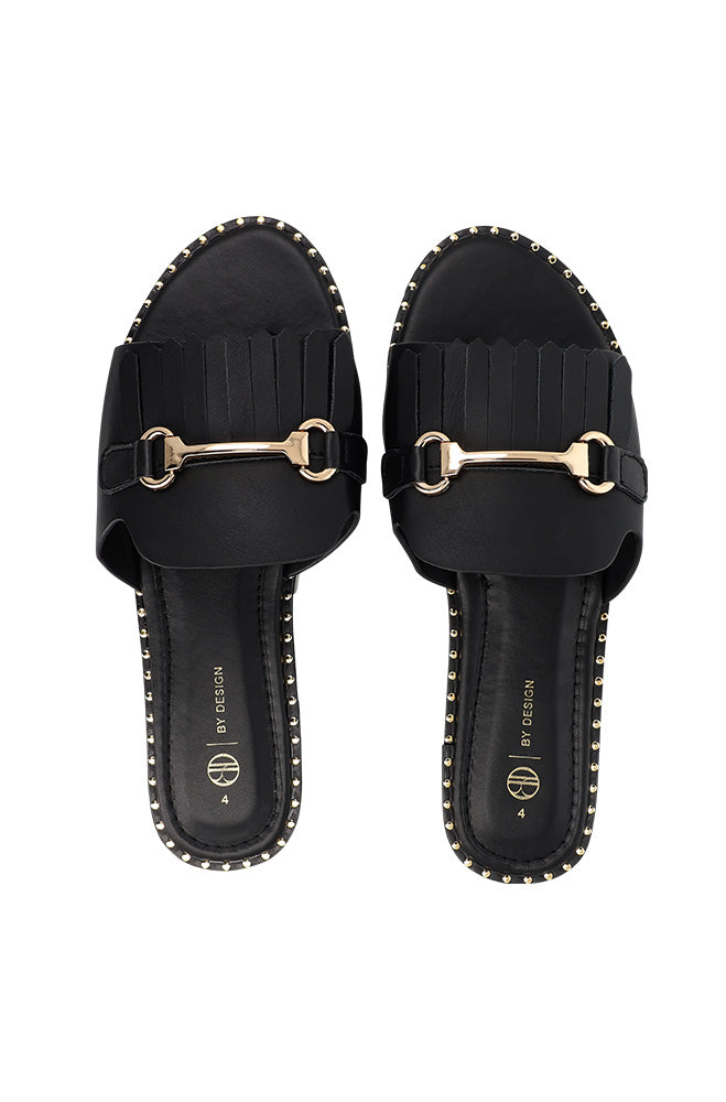 Bridgette frayed saddle detailed sandal