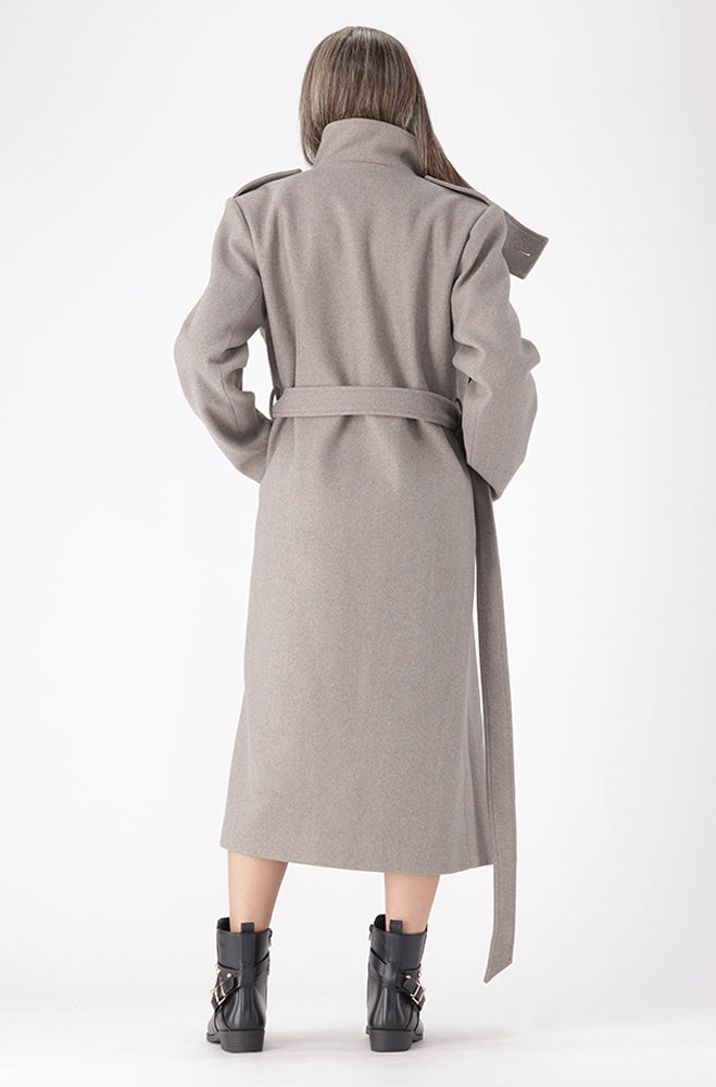 LISA BELTED MELTON COAT